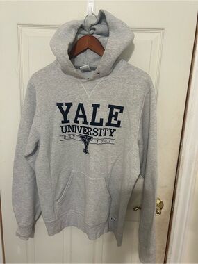 Yale University Gray Hooded Sweatshirt - Collegiate Pullover